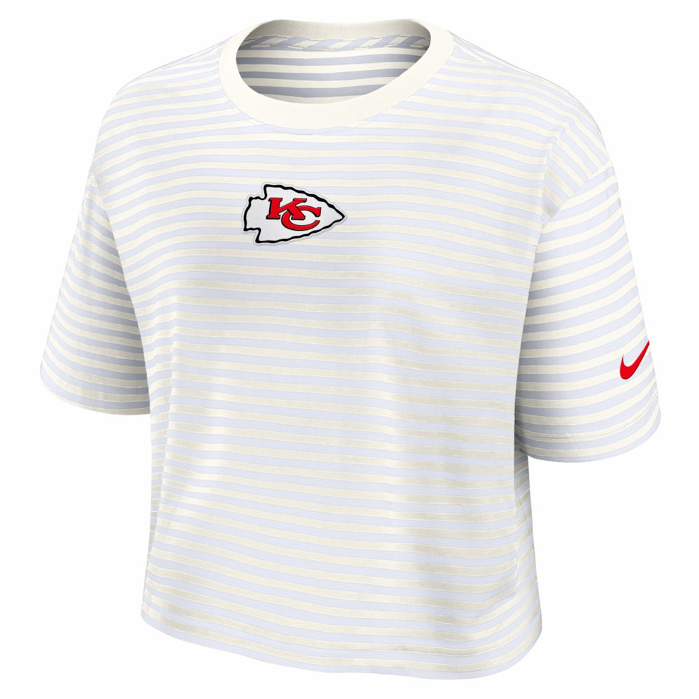 NFL Kansas City Chiefs Women's Striped Cropped T-Shirt