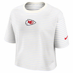NFL Kansas City Chiefs Women's Striped Cropped T-Shirt