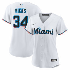 Liam Hicks Miami Marlins Women's Home Replica Jersey - White | Nike