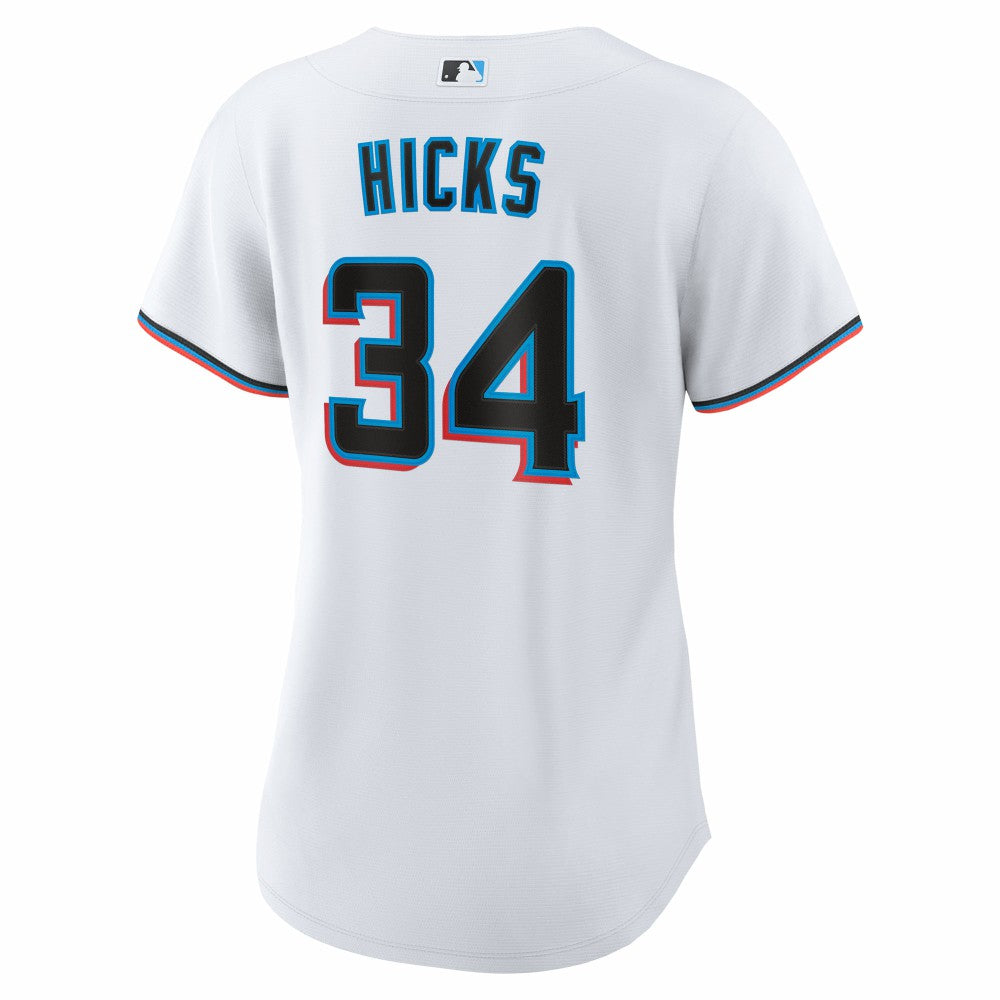 Liam Hicks Miami Marlins Women's Home Replica Jersey - White | Nike