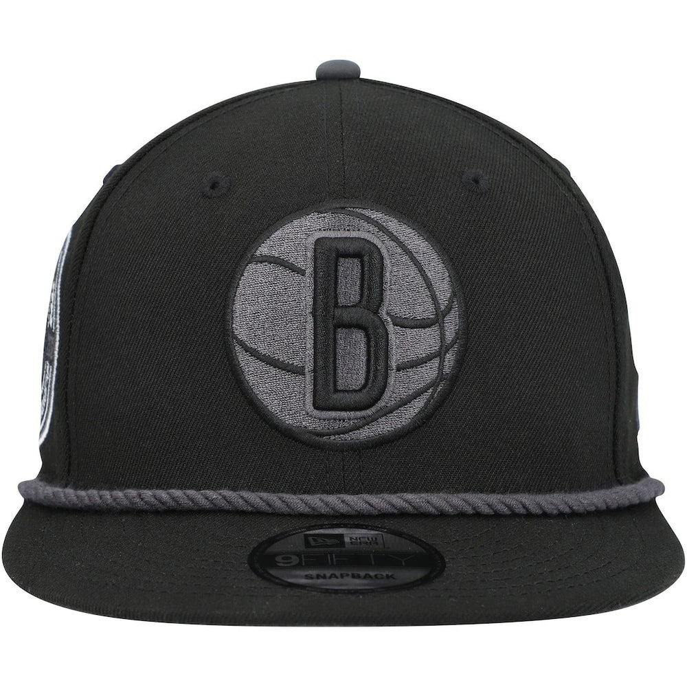 Brooklyn Nets Back Laurels 9FIFTY Snapback Hat - Black | New Era for sale