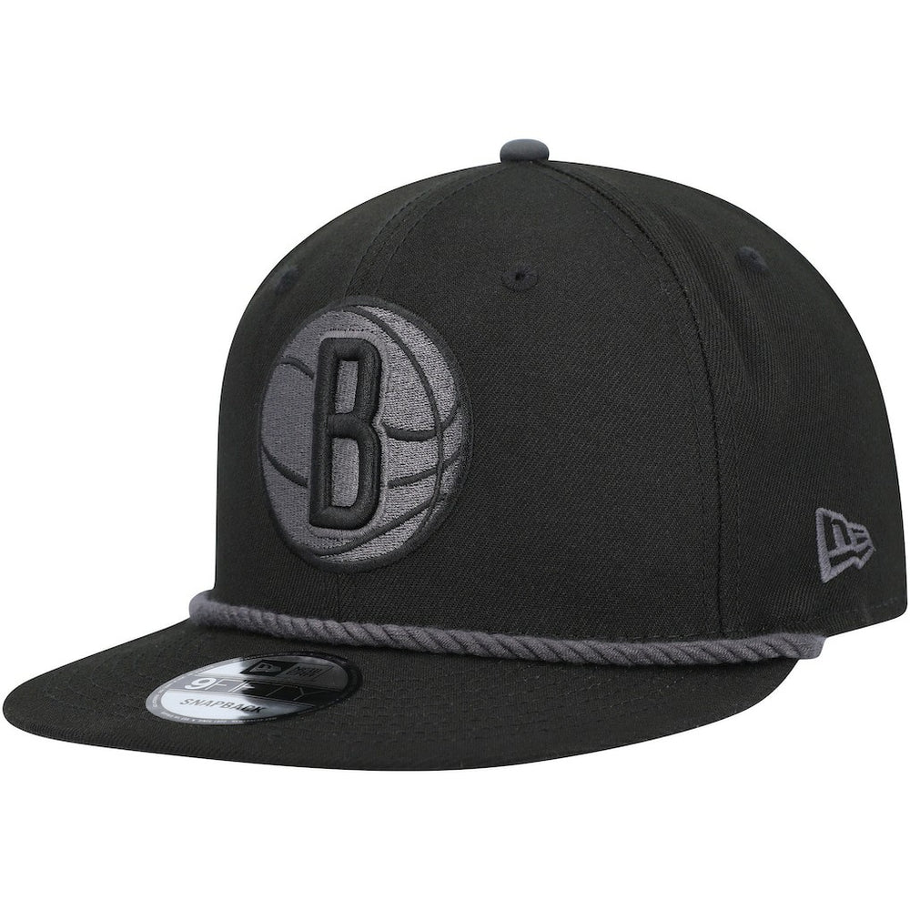 Brooklyn Nets Back Laurels 9FIFTY Snapback Hat - Black | New Era for sale