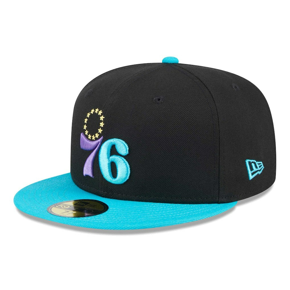 Philadelphia 76ers Arcade Scheme 59FIFTY Fitted Hat - Black/Turquoise | New Era outlet