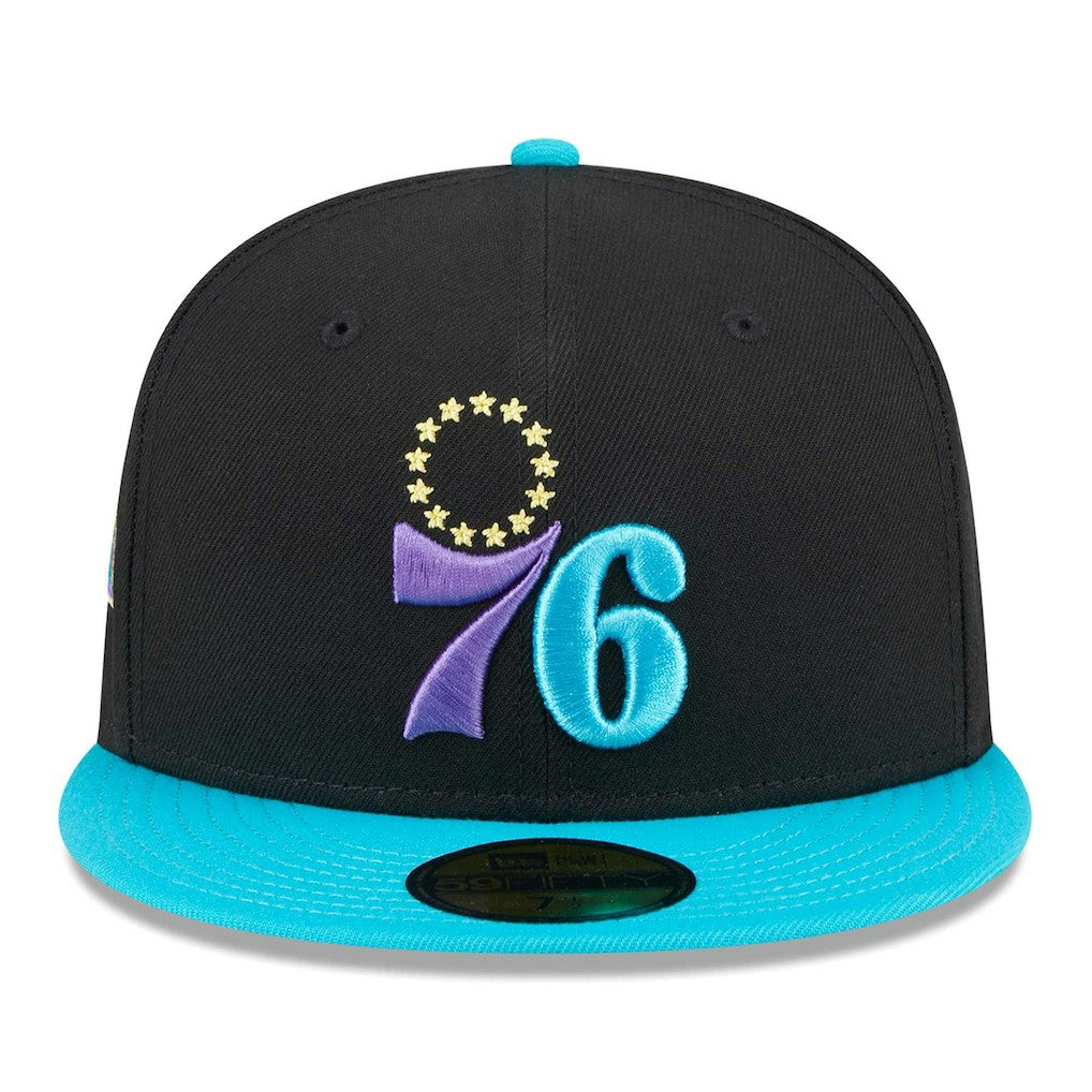 Philadelphia 76ers Arcade Scheme 59FIFTY Fitted Hat - Black/Turquoise | New Era outlet