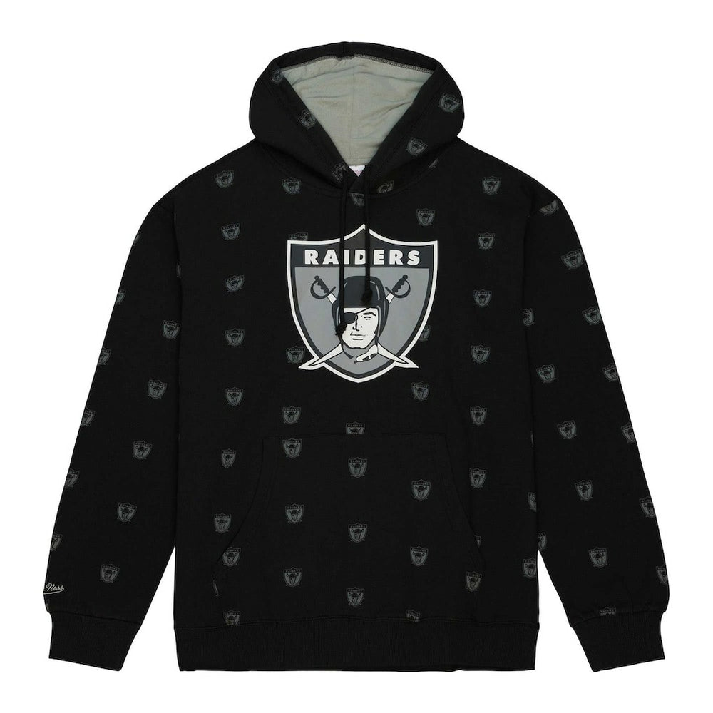 NFL Las Vegas Raiders Allover Print Fleece Pullover Hoodie