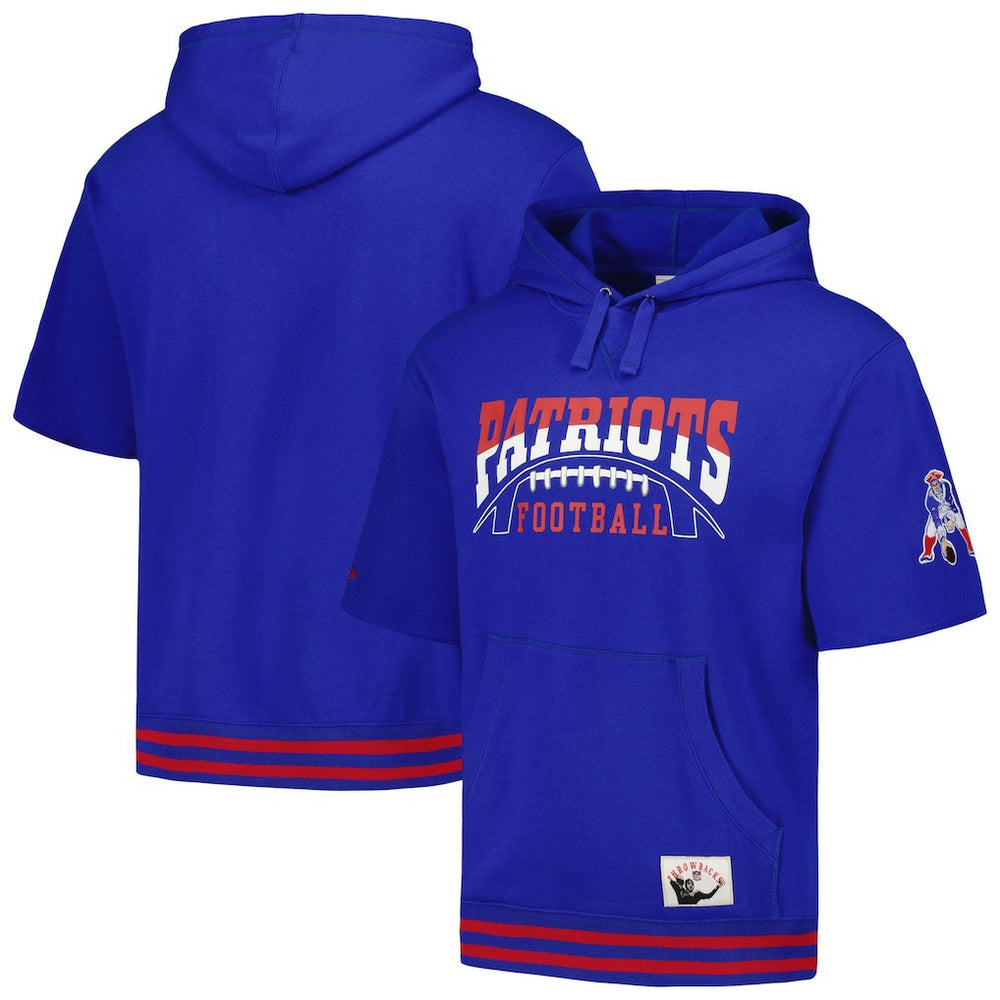 NFL New England Patriots Pre-Game Short Sleeve Pullover Hoodie