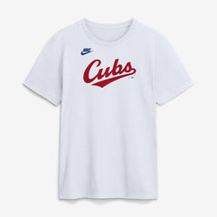Chicago Cubs Cooperstown Collection Wordmark T-Shirt - White | Nike