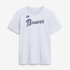 Atlanta Braves Cooperstown Collection Wordmark T-Shirt - White | Nike