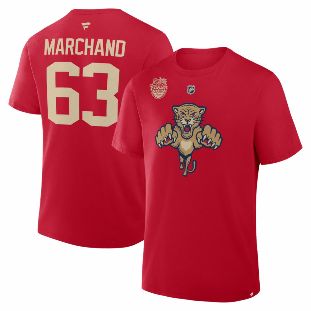 Brad Marchand Florida Panthers Fanatics 2026 NHL Winter Classic Authentic Stack Name & Number T-Shirt