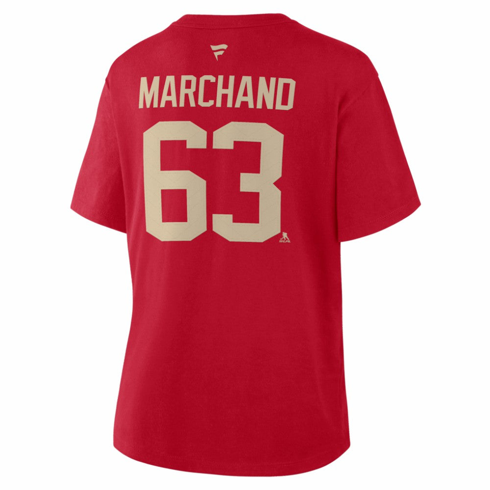 Brad Marchand Florida Panthers Fanatics Women's 2026 NHL Winter Classic Authentic Stack Name & Number T-Shirt