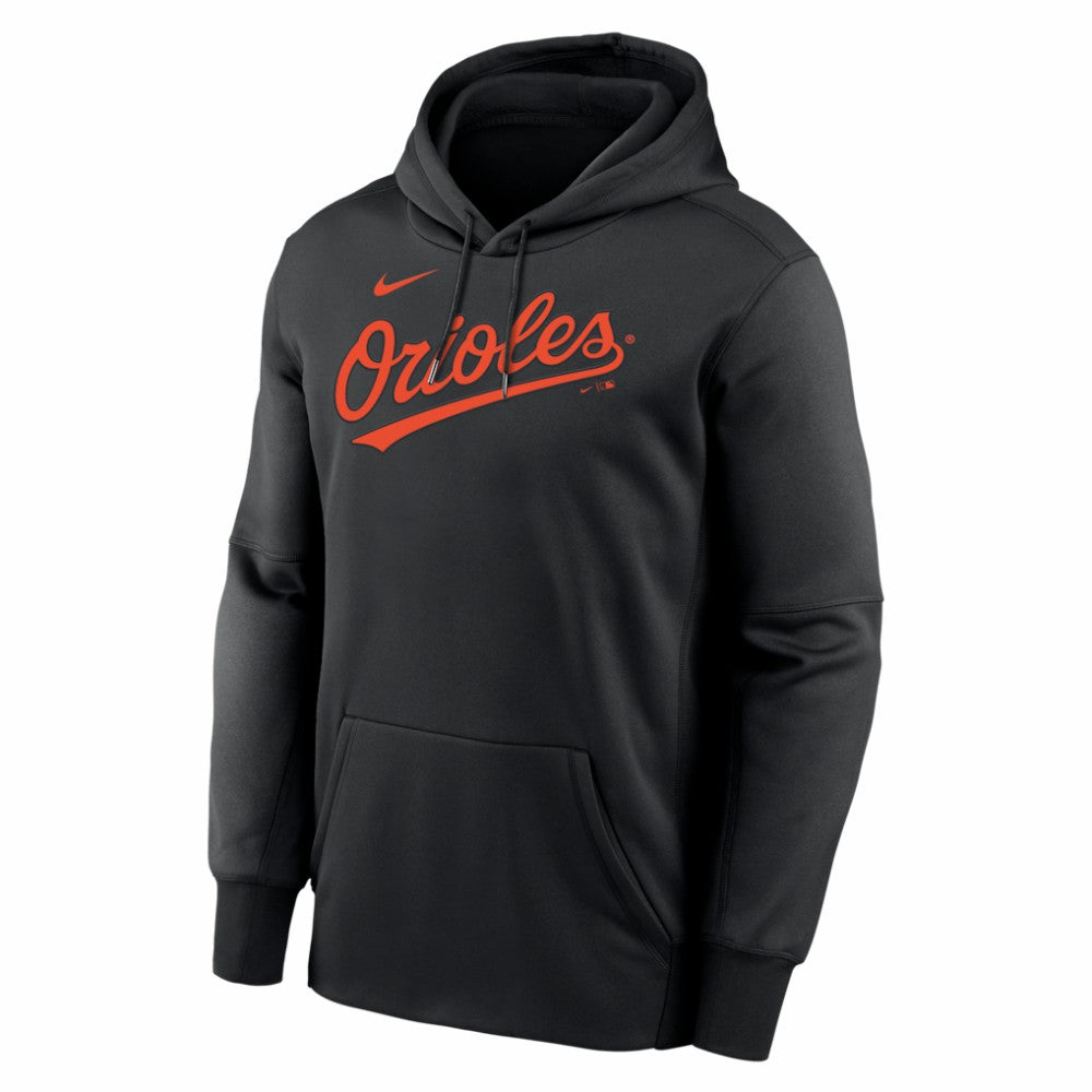 Baltimore Orioles Primary Wordmark Therma Hoodie - Black | Nike