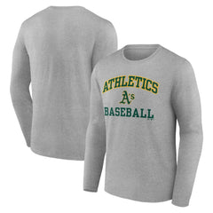 Athletics Logo Athletic Heart & Soul Long Sleeve T-Shirt - Heather Gray