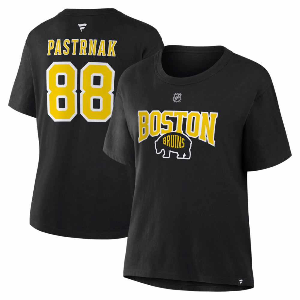 David Pastrnak Boston Bruins Fanatics Women's 2026 NHL Stadium Series Authentic Stack Name & Number T-Shirt