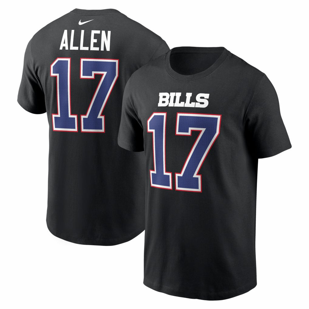 NFL Buffalo Bills Josh Allen  Carbon Name & Number T-Shirt