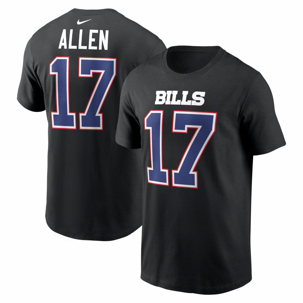 NFL Buffalo Bills Josh Allen  Carbon Name & Number T-Shirt