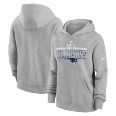 NFL New England Patriots Women's 2025 AFC Champions Locker Room Trophy Collection Club Fleece Hoodie