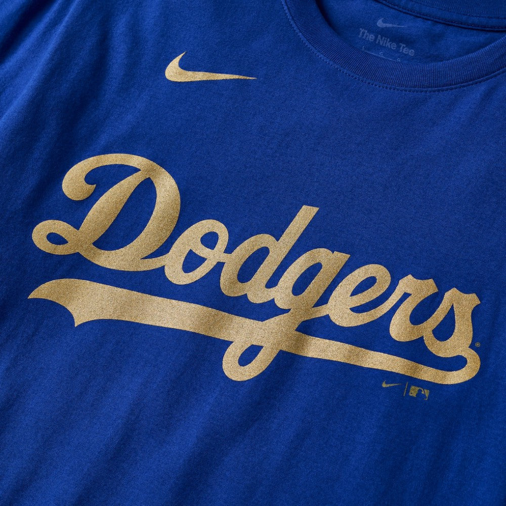 Los Angeles Dodgers 2026 Gold Collection Wordmark T-Shirt - Royal | Nike