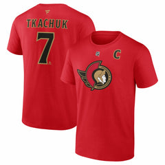 Brady Tkachuk Ottawa Senators Fanatics Captain's Patch Authentic Stack Name & Number T-Shirt