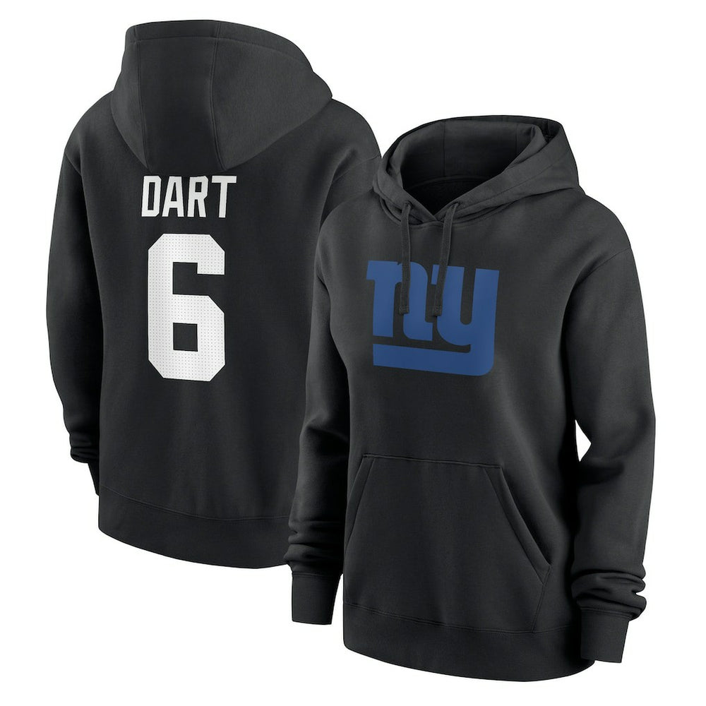 NFL New York Giants Jaxson Dart  Women's Player Name & Number Fleece Hoodie