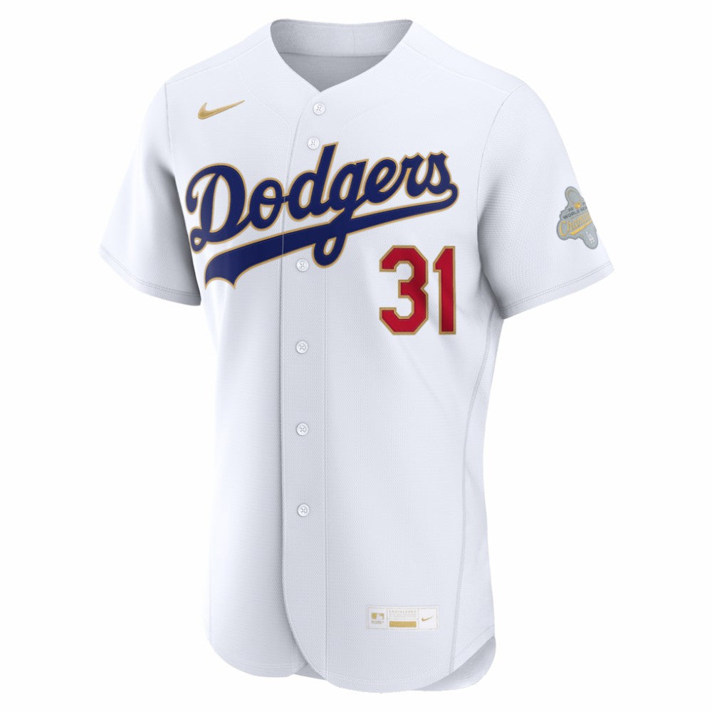 Tyler Glasnow Los Angeles Dodgers 2026 Gold Collection Authentic Jersey - White | Nike
