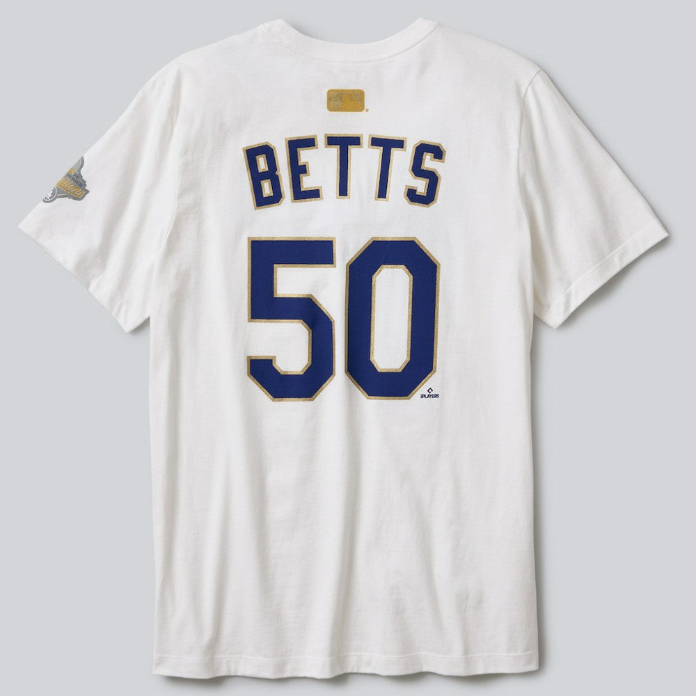 Mookie Betts Los Angeles Dodgers 2026 Gold Collection Name & Number T-Shirt - White | Nike