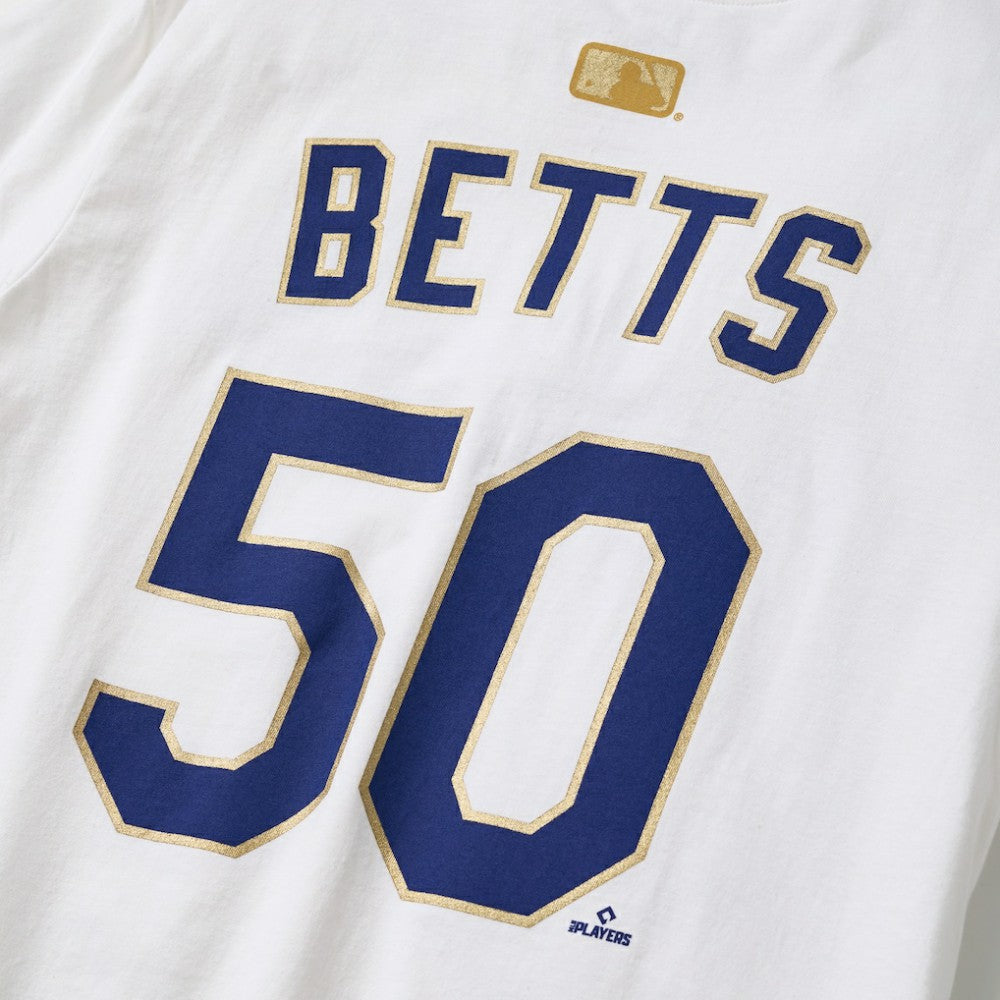 Mookie Betts Los Angeles Dodgers 2026 Gold Collection Name & Number T-Shirt - White | Nike