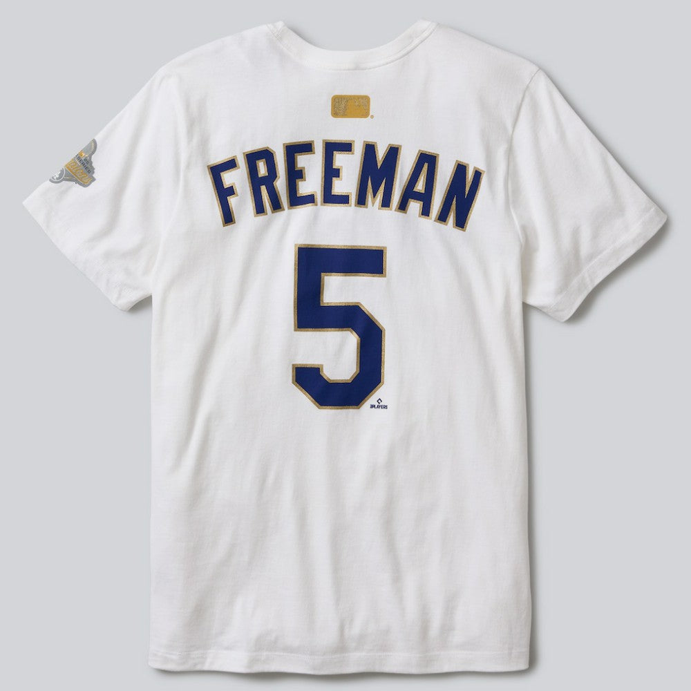 Freddie Freeman Los Angeles Dodgers 2026 Gold Collection Name & Number T-Shirt - White | Nike
