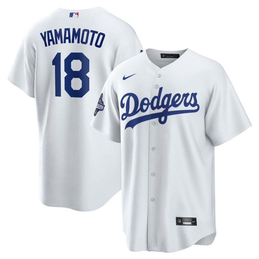 Yoshinobu Yamamoto Los Angeles Dodgers 2025 World Series Champions Home Replica Jersey - White | Nike