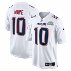 NFL New England Patriots Drake Maye  Super Bowl LX Patch Tundra Fashion Game Jersey