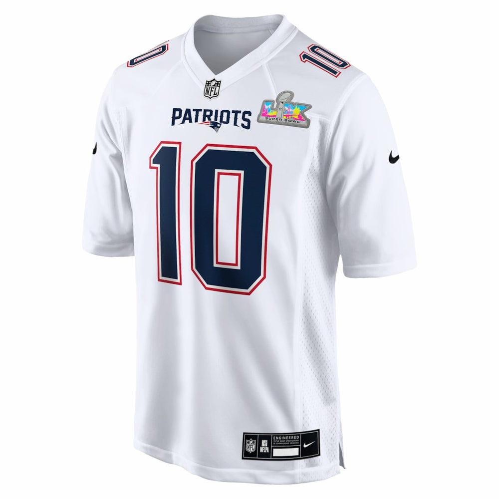 NFL New England Patriots Drake Maye  Super Bowl LX Patch Tundra Fashion Game Jersey