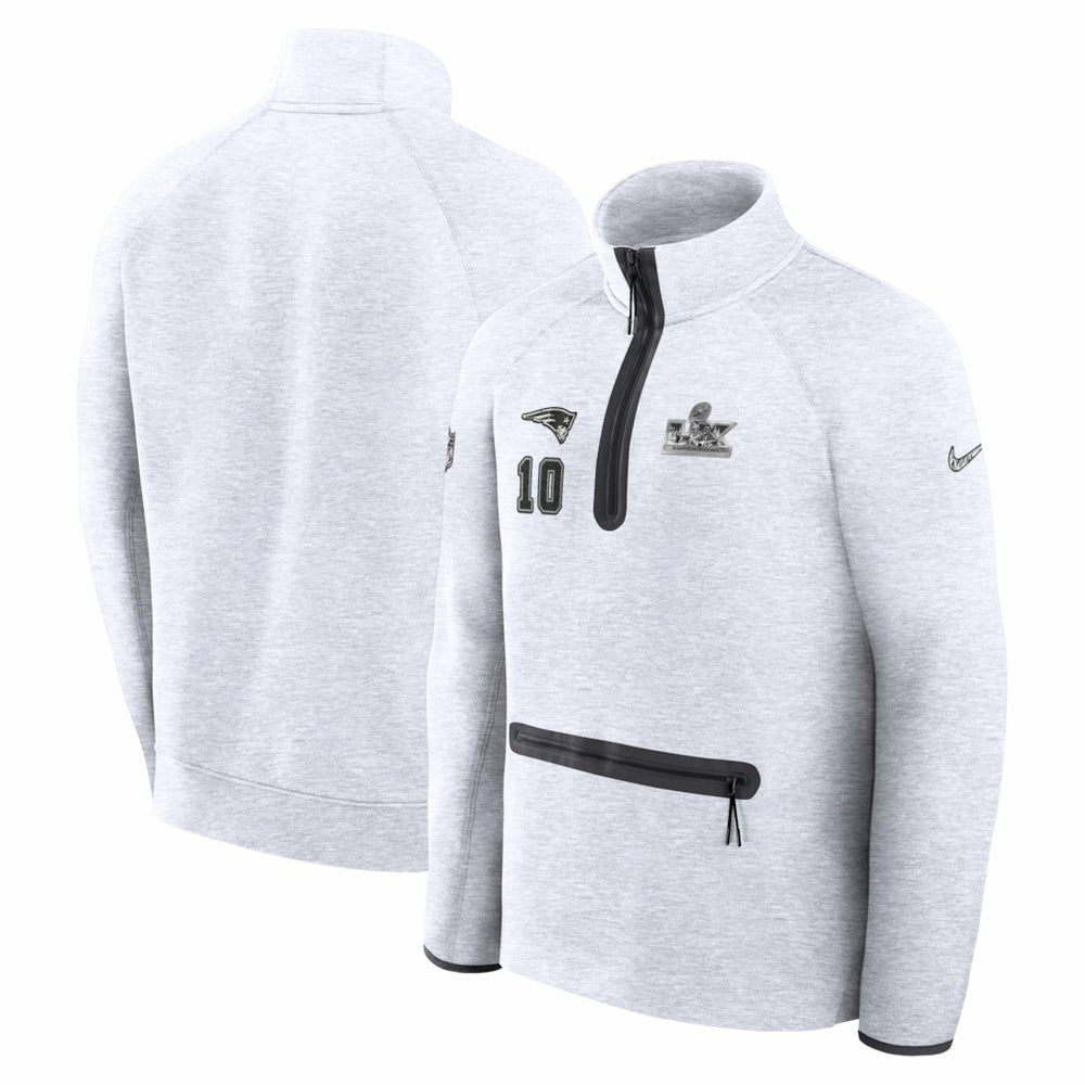 NFL New England Patriots Drake Maye  Super Bowl LX Opening Night Tech Fleece Half-Zip Sweatshirt