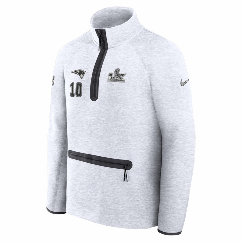 NFL New England Patriots Drake Maye  Super Bowl LX Opening Night Tech Fleece Half-Zip Sweatshirt