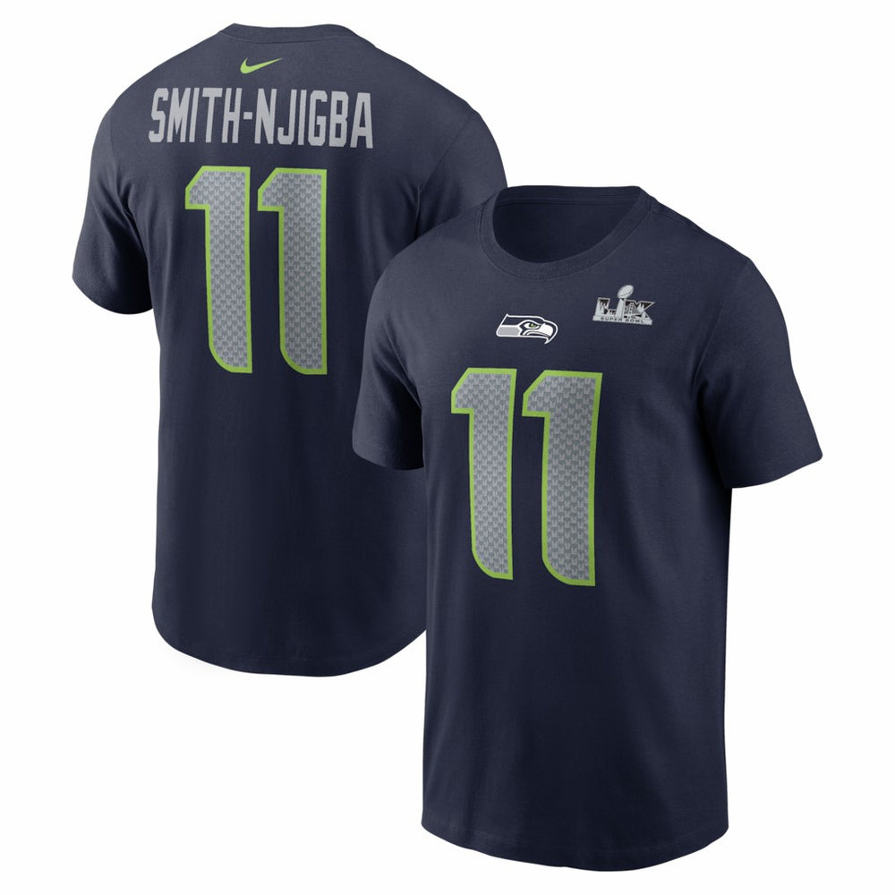 NFL Seattle Seahawks Jaxon Smith-Njigba  Super Bowl LX Patch Name & Number T-Shirt