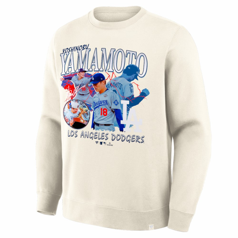 Yoshinobu Yamamoto Los Angeles Dodgers Montage Legacy Sweatshirt - Cream