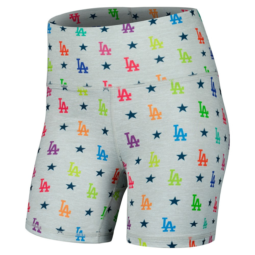 Los Angeles Dodgers Terez Women's TLC Rainbow Shorts - Gray
