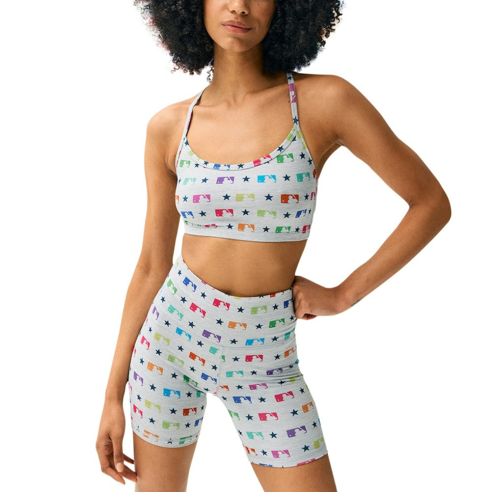 MLB Merchandise Terez Women's TLC Rainbow Shorts - Gray