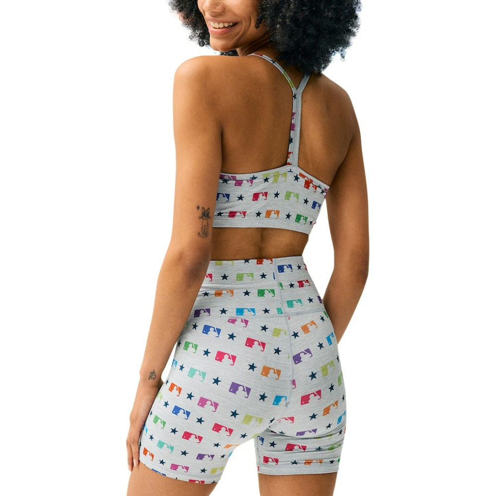 MLB Merchandise Terez Women's TLC Rainbow Shorts - Gray