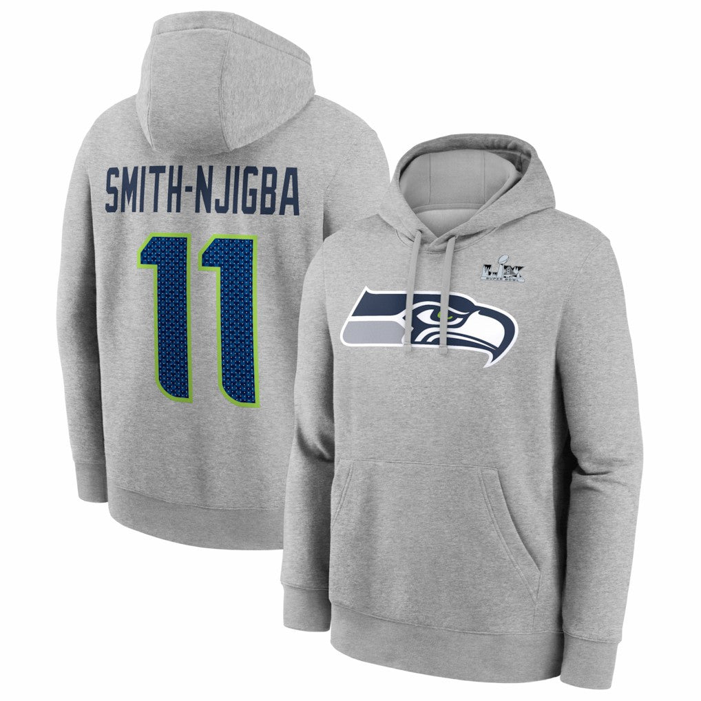 NFL Seattle Seahawks Jaxon Smith-Njigba  Super Bowl LX Patch Name & Number Hoodie