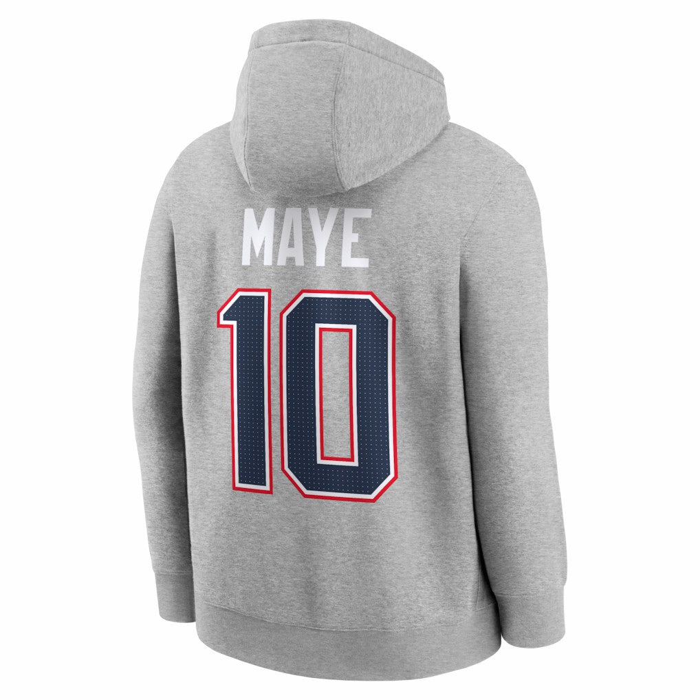 NFL New England Patriots Drake Maye  Super Bowl LX Patch Name & Number Hoodie