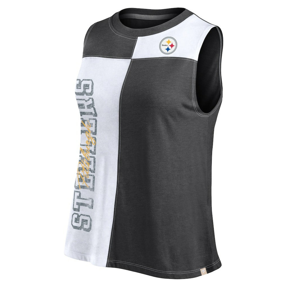 NFL Pittsburgh Steelers Women's Script Color Block Tank Top