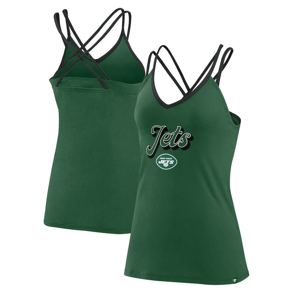 NFL New York Jets Women's Go For It Strappy Crossback Tank Top