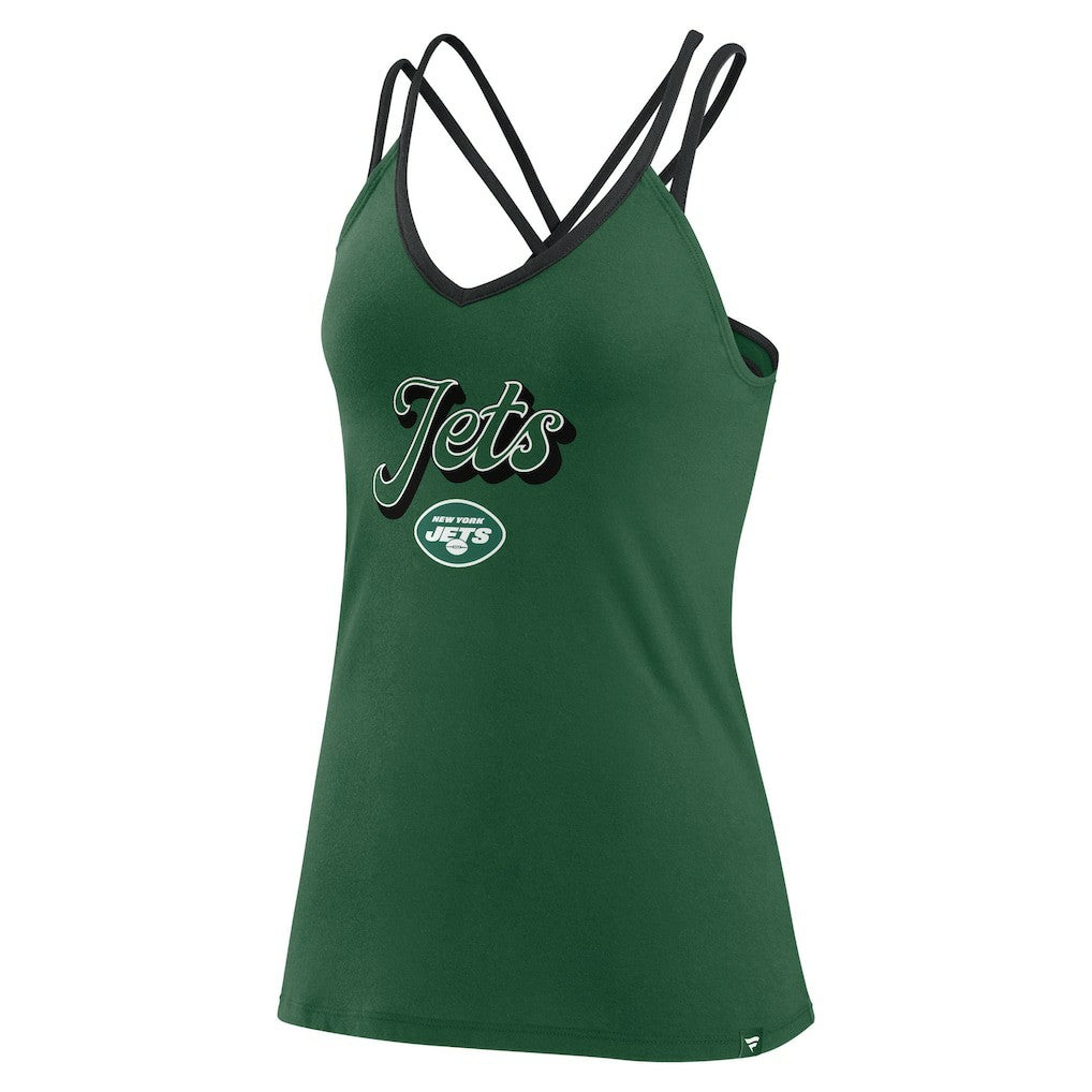 NFL New York Jets Women's Go For It Strappy Crossback Tank Top