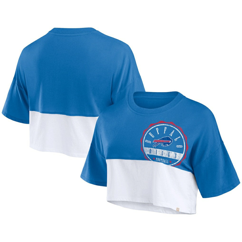 NFL Buffalo Bills Women's Boxy Color Split Cropped T-Shirt