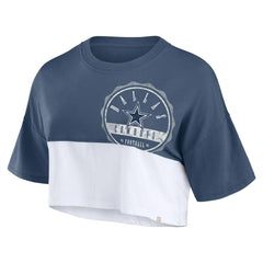 NFL Dallas Cowboys Women's Boxy Color Split Cropped T-Shirt