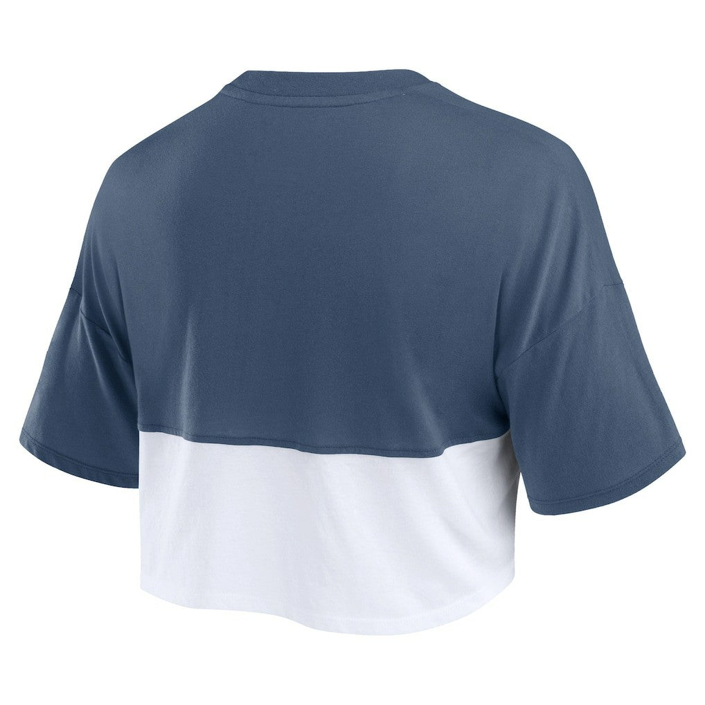 NFL Dallas Cowboys Women's Boxy Color Split Cropped T-Shirt
