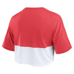 NFL Tampa Bay Buccaneers Women's Boxy Color Split Cropped T-Shirt