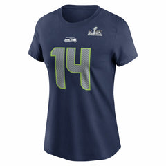 NFL Seattle Seahawks Sam Darnold  Women's Super Bowl LX Patch Name & Number T-Shirt