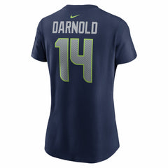 NFL Seattle Seahawks Sam Darnold  Women's Super Bowl LX Patch Name & Number T-Shirt