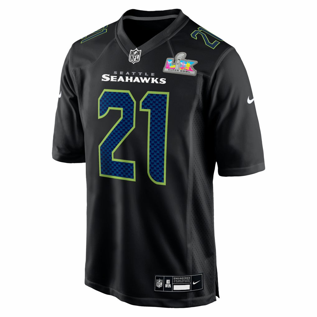NFL Seattle Seahawks Devon Witherspoon  Super Bowl LX Patch Carbon Fashion Game Jersey