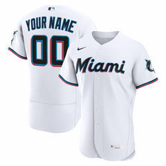 Miami Marlins Home Authentic Custom Jersey - White | Nike